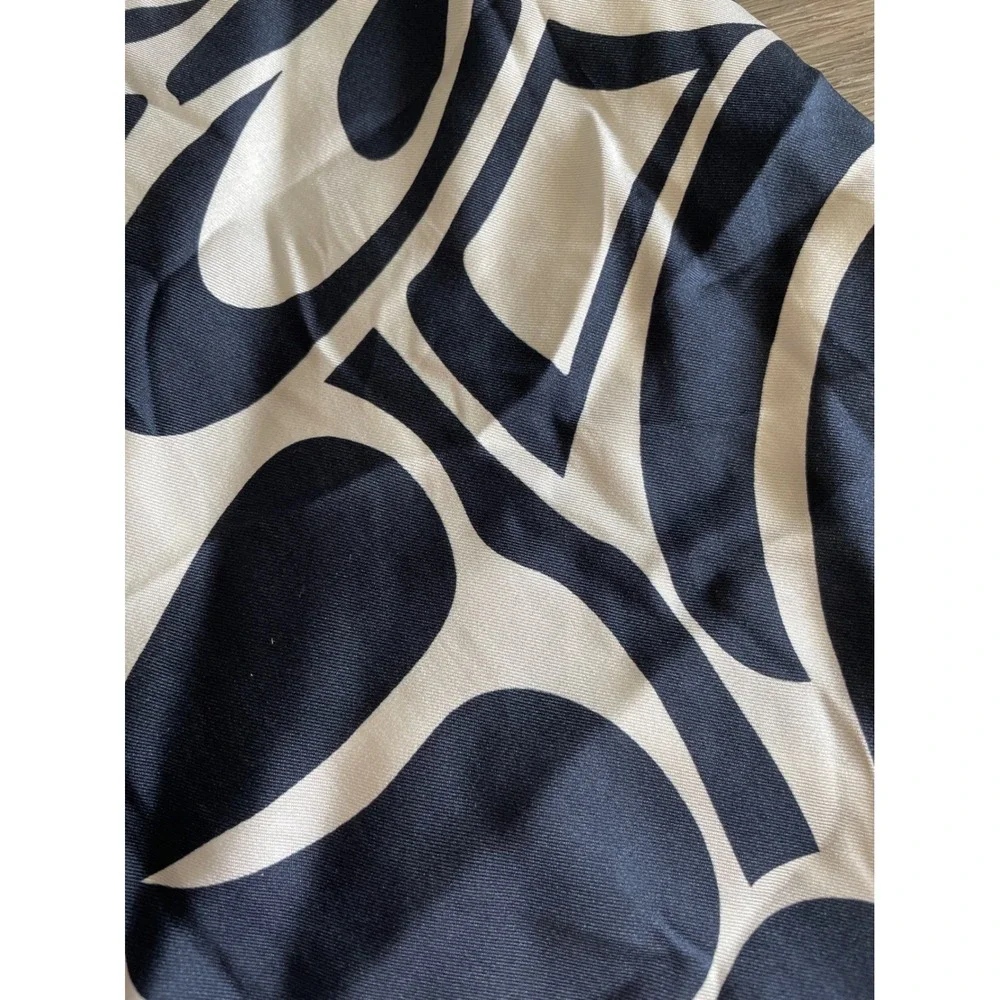 Madewell Navy Blue White 100% Silk Bandana Graphic Floral Scarf NS765 NEW
